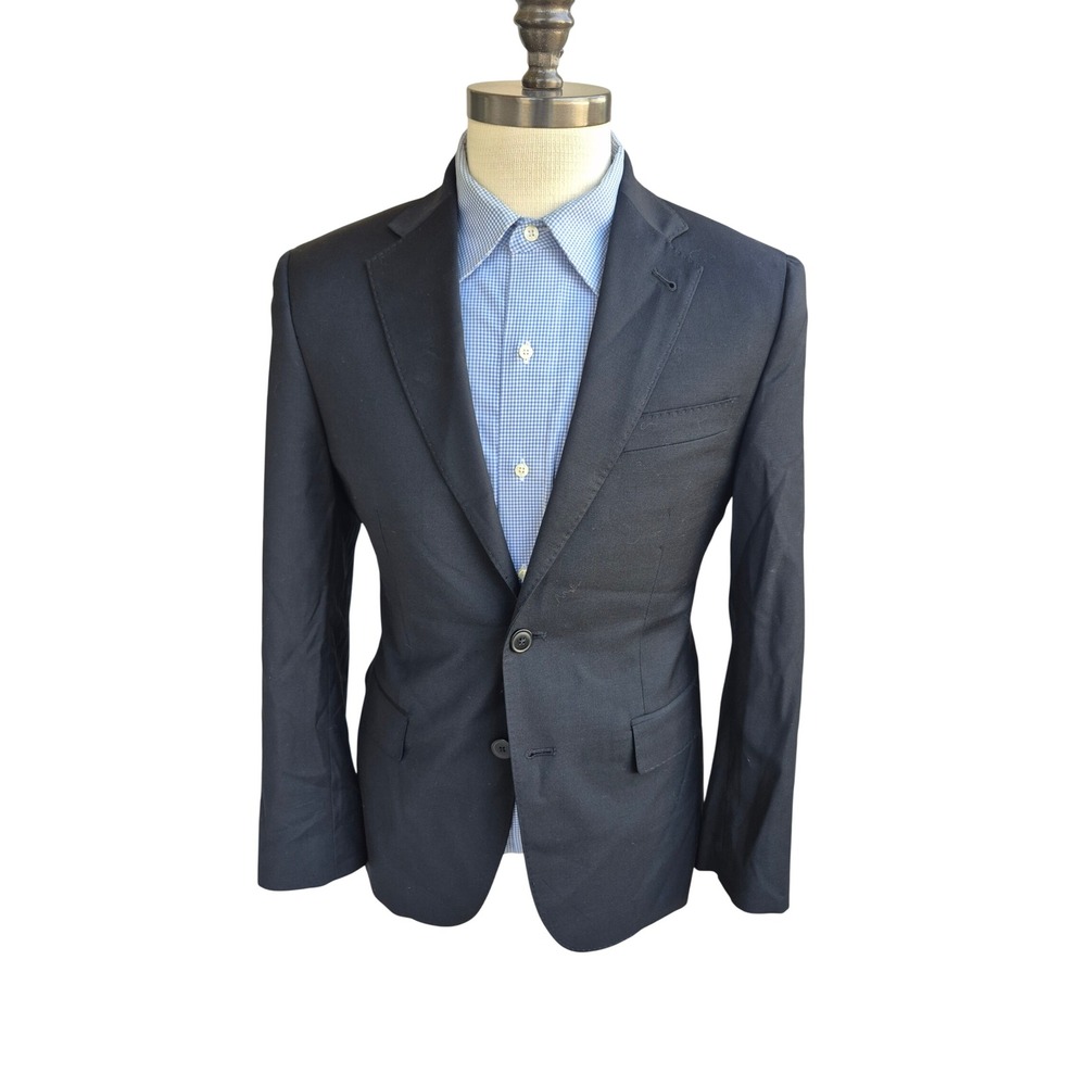 JOE Joseph Abboud Mens Blazer Sz 38 S Black Slim Fit Stretch Wool Blend Jacket